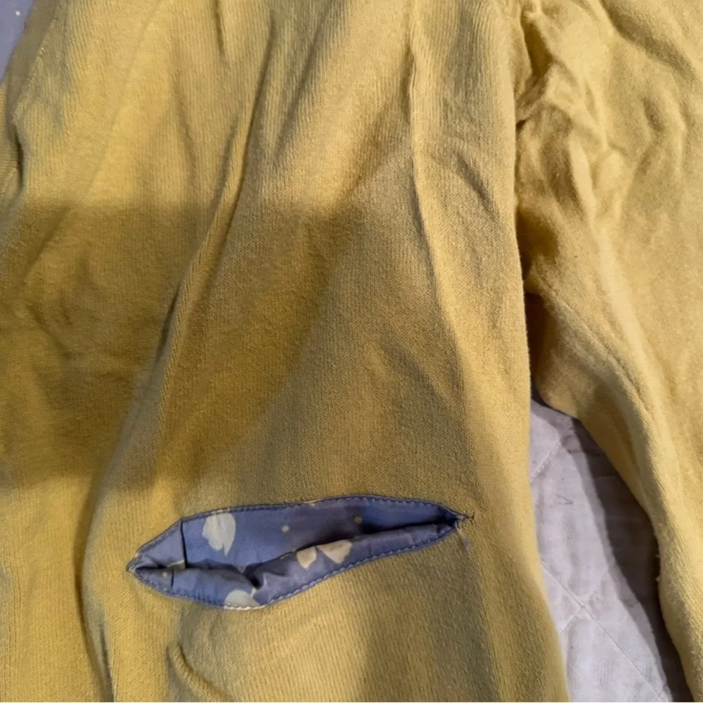 Yellow Women's Anthropologie Cardigan with pockets- size-medium/large - Picture 4 of 14